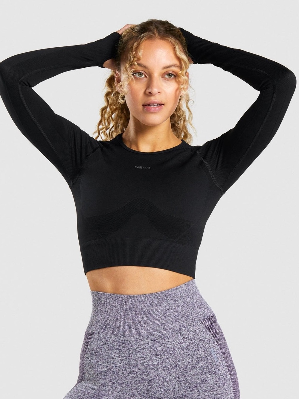 Gymshark Black Seamless Long Sleeve Crop